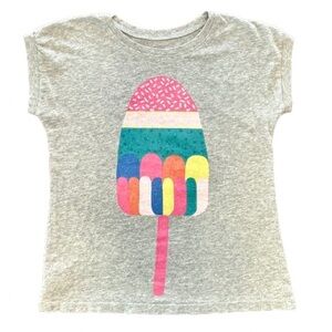 Tea Collection Cap Sleeve Girls Size 8 Colorful Popsicle Print Top, T-shirt